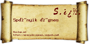 Spányik Ágnes névjegykártya